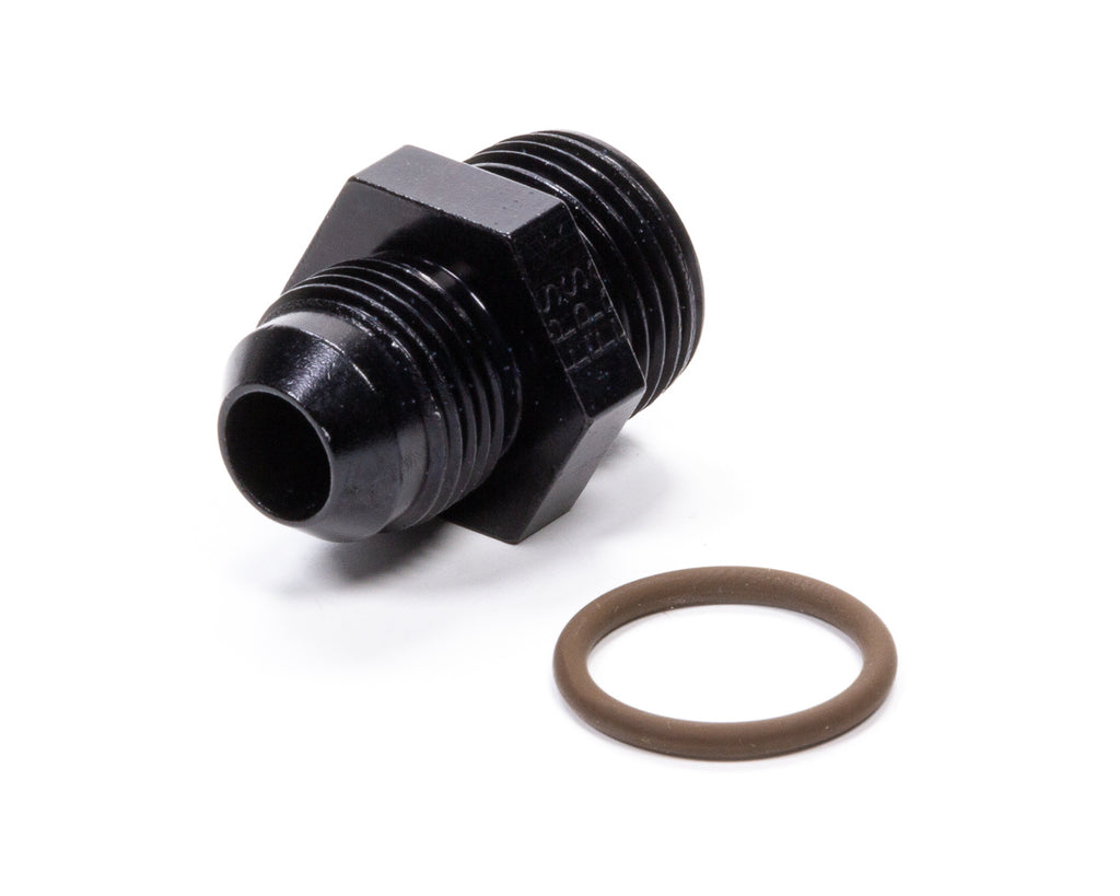 Male Radius O-Ring Fitting, Black Aluminum