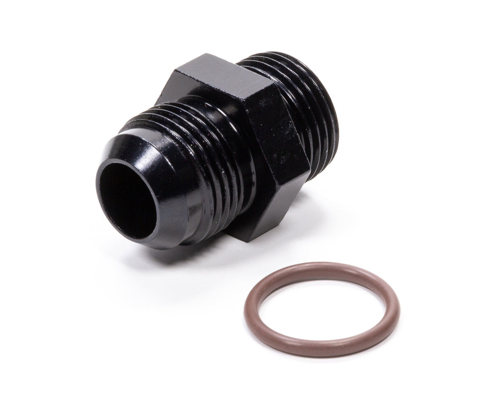 Straight Adapter Fitting, Male to Male O-Ring, Aluminum, Black Anodized