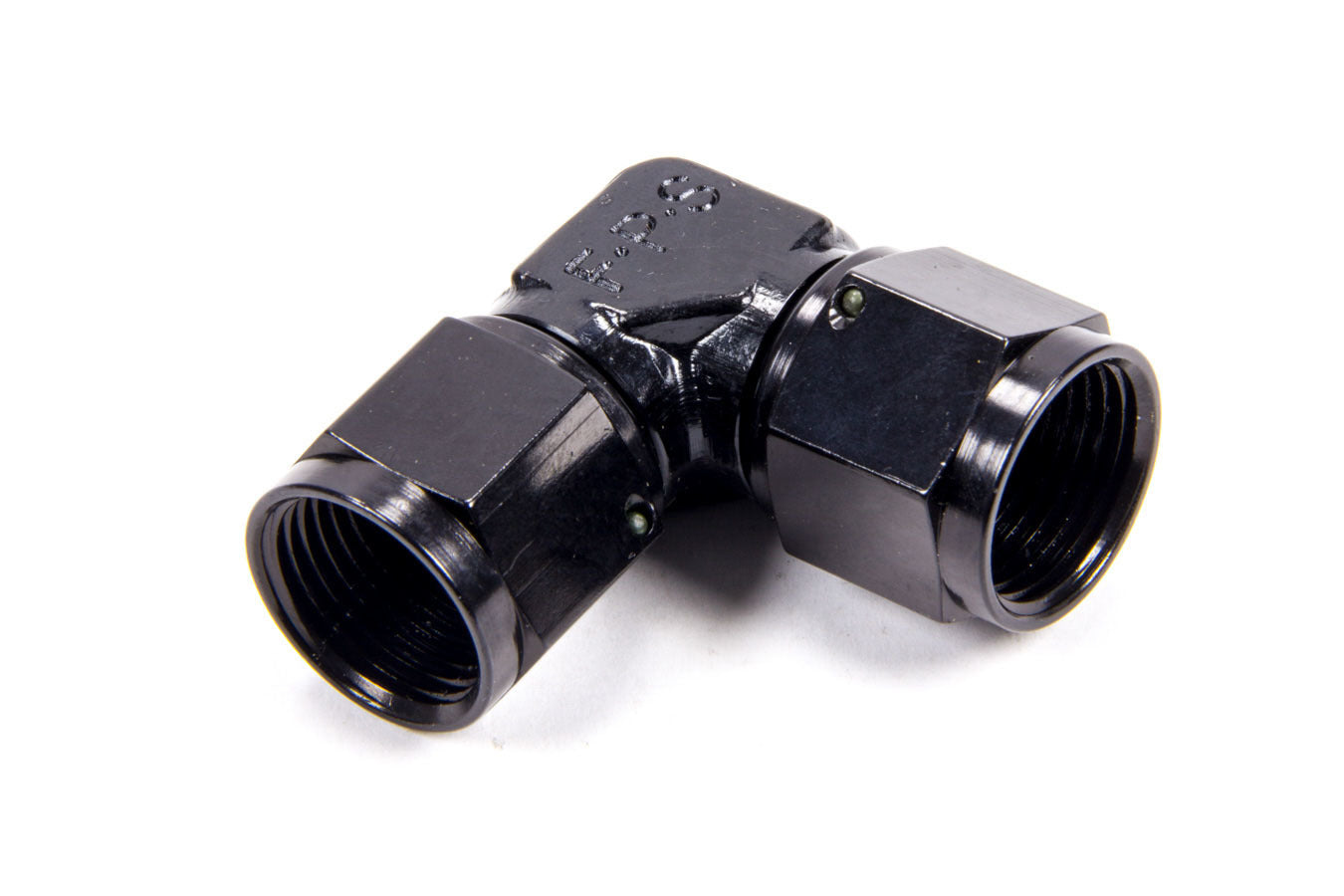 Female 90 Degree Coupler Fitting - Black Anodized Aluminum