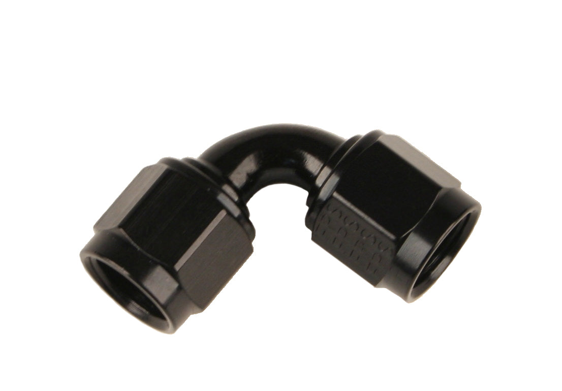 Female Swivel Tube Coupler Adapter - 90°, Aluminum, Black