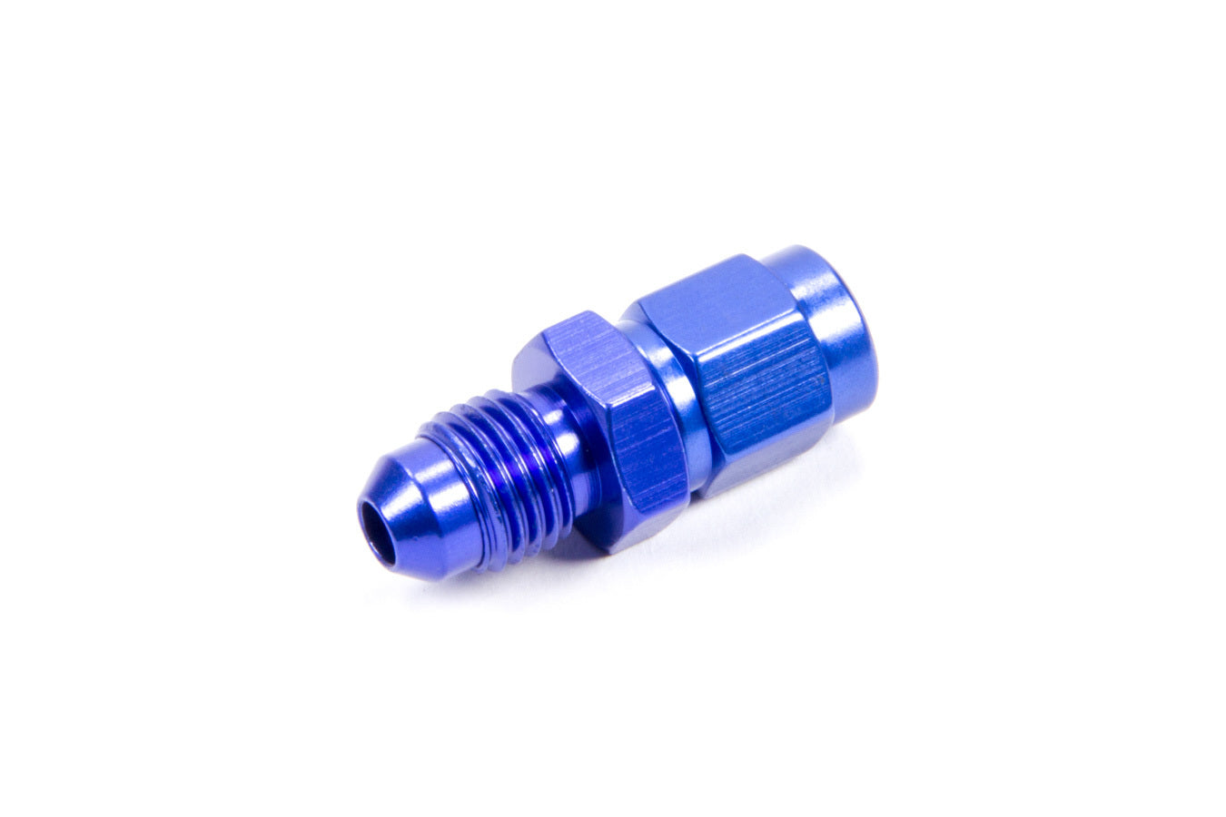 Female to #4 Male Swivel Aluminum Adapter - Blue Anodized