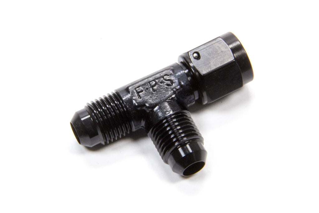 Female Swivel T-Fitting with Black Anodized Aluminum Finish