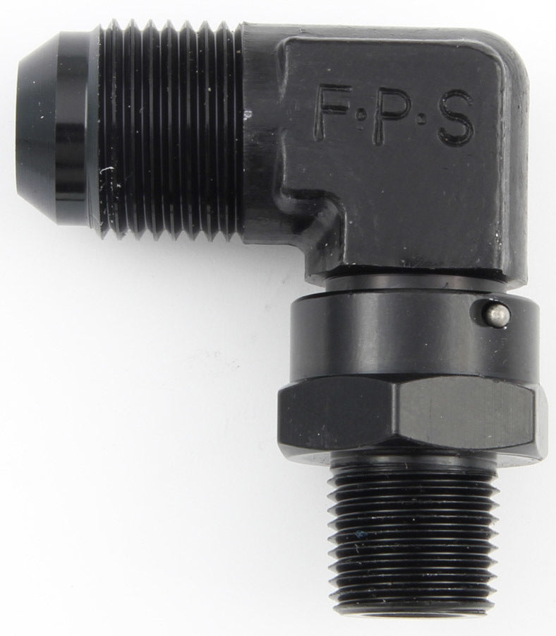 Fragola Performance Systems #4 x 1/8 MPT 90 Deg Swivel Adapter Black