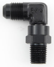 Cargar imagen en el visor de la galería, Fragola Performance Systems #6 x 1/4 MPT 90 Deg Swivel Adapter Black