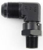 Fragola Performance Systems #10 x 3/8 MPT 90 Deg Swivel Adapter Black