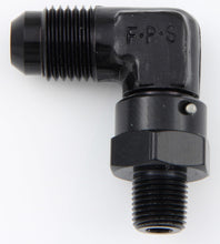 Cargar imagen en el visor de la galería, Fragola Performance Systems #6 x 1/8 MPT 90 Deg Swivel Adapter Black