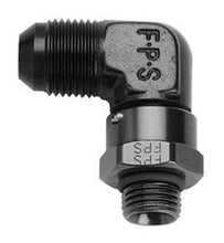 Load image into Gallery viewer, Fragola Performance Systems #8 x 3/4-16 90 Deg Swivel Adapter Black