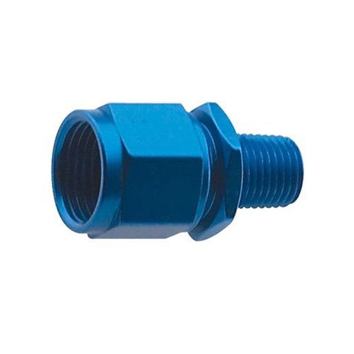 Female Swivel to 1/8" NPT Male Fitting - Aluminum, Blue Anodized