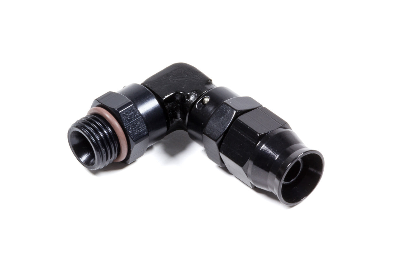 Fragola Performance Systems Hose Fitting #6 90 Deg to #6 ORB PTFE Black