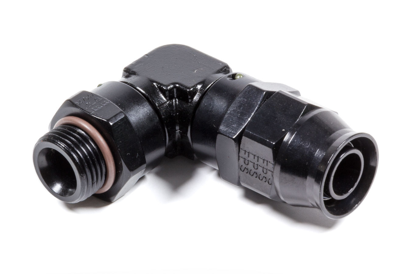 Fragola Performance Systems Hose Fitting #10 90 Deg to #8 ORB PTFE Black