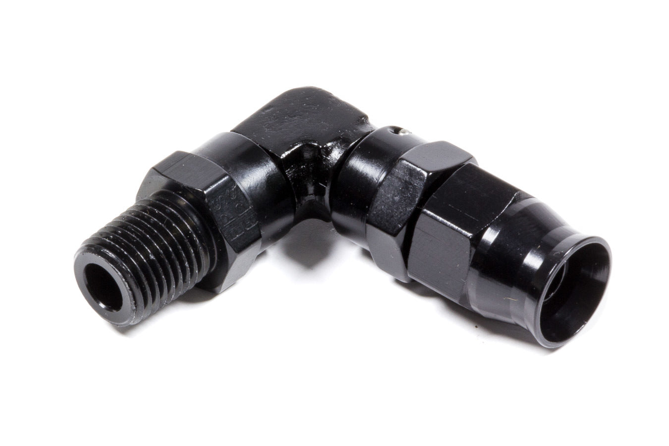 Fragola Performance Systems Hose Fitting #6 90 Deg to 1/4npt PTFE Black