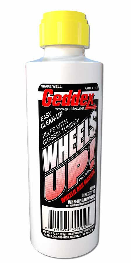 Geddex Wheels Up Wheelie Bar Marker Yellow 3oz Bottle