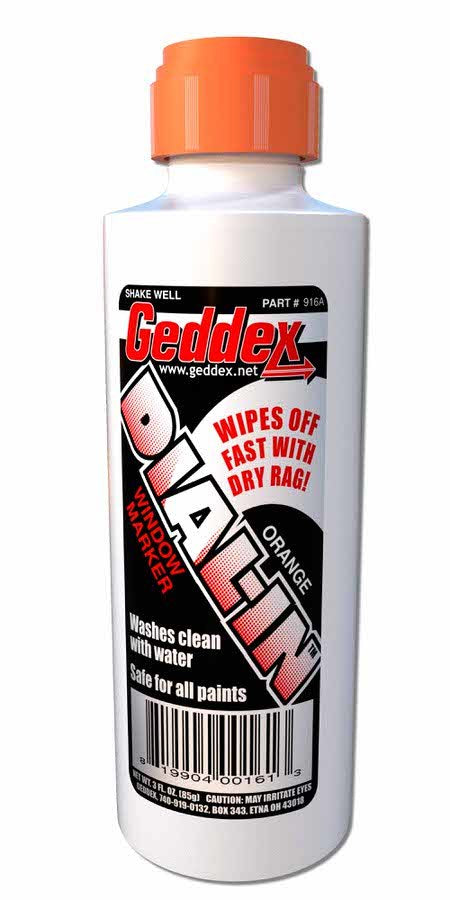 Geddex Dial-In Window Marker Orange 3oz Bottle