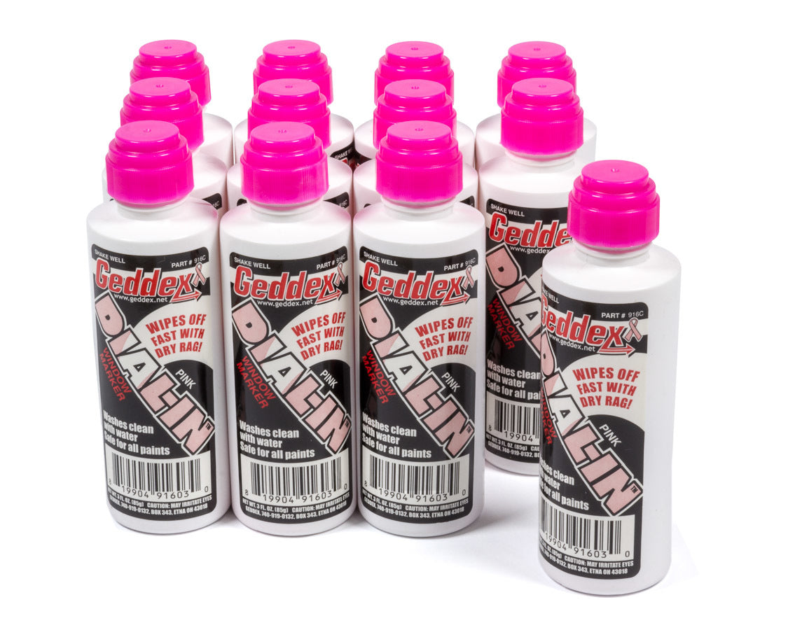 Geddex Dial-In Window Marker Pink Case 12x3oz Bottle