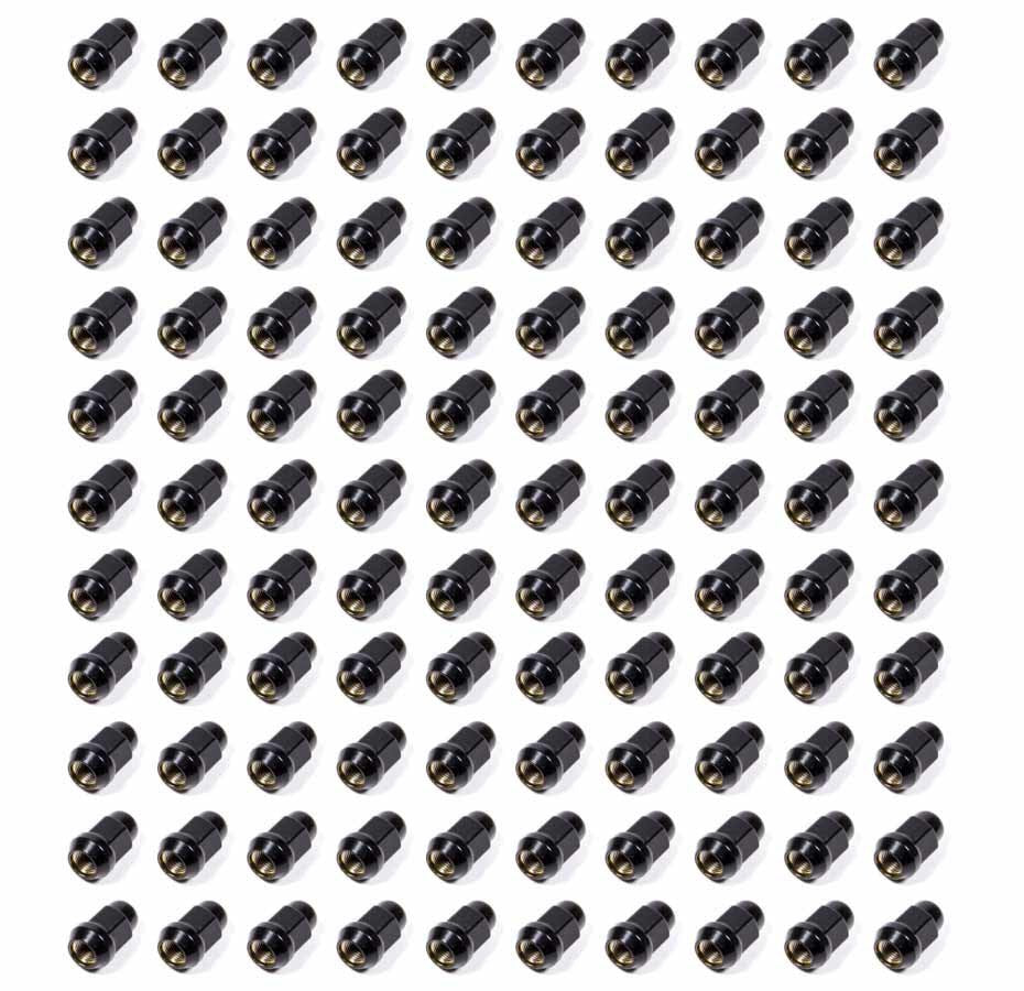 Gorilla Automotive Products 100 Lugnuts 1/2 Acorn Bulge 3/4in Hex Black