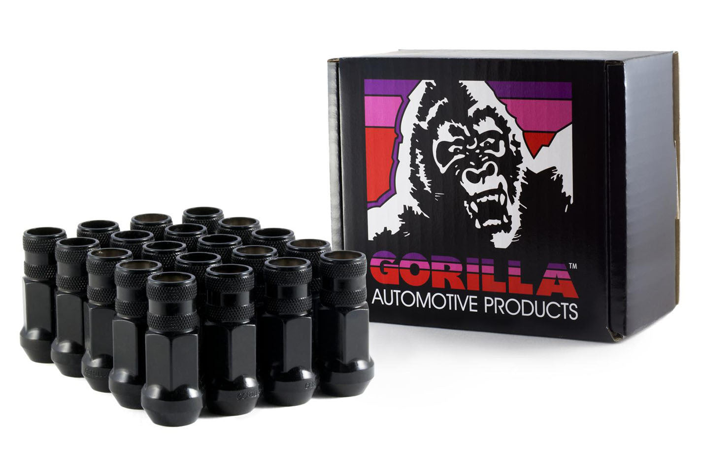 Gorilla Automotive Products 20 Lugnuts 12mm x 1.50 Black Chrome Open End