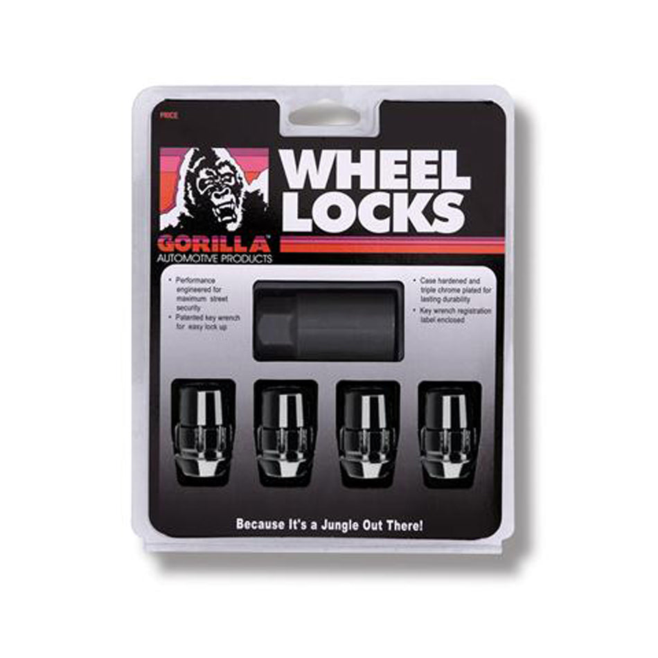 Gorilla Automotive Products Wheel Locks Acorn Black Chrome 14mm x 1.50 4Pack