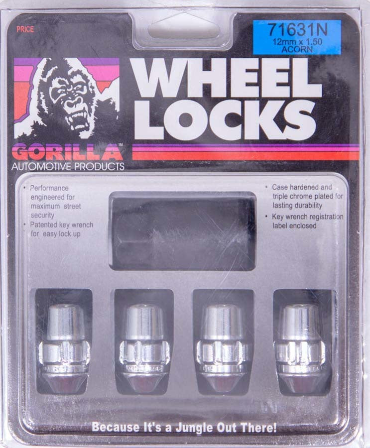 Wheel Lock System 1/2in Acorn Black 20pk