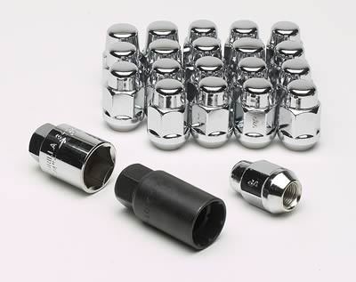 Gorilla Automotive Products Lug Nut and Lock System 1/2in Acorn Bulge Chrome