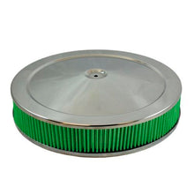 Cargar imagen en el visor de la galería, Conjunto de filtro de aire Green Filter USA de 14 x 3 pulgadas con base plana