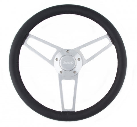 Billet Series Leather St eering Wheel Jeep Logo