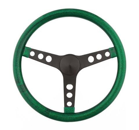 GrantSteering Wheel Mtl Flake Green/Spoke Blk 15