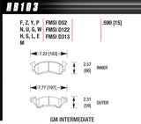 Hawk Performance Brake Pad GM D-52 Blue Pad