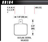 Hawk Performance Brake Pad Set-Race DR97 Wilwood Dynalite Single