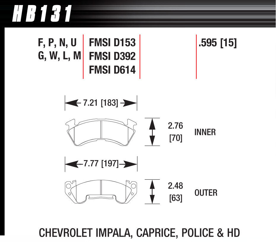 Hawk Performance Full Size GM Magnum-Blk