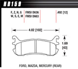 Hawk Performance Street Brake Pads Rear Miata DTC 60