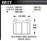 Hawk Performance BRAKE PAD 64-00 EUROPEAN FRONT AND REAR