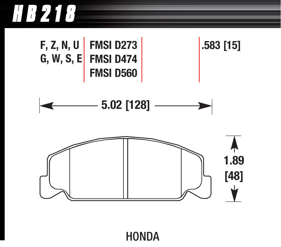 Hawk Performance Brake Pad Front Honda Blue Compound