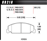 Hawk Performance Brake Pad Front Honda Blue Compound