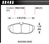 Hawk Performance Brake Pad Set 05 Mustang Rear DTC70