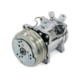 A/C Compressor; Sanden 508 R134 V-Belt; Chrome with Silver Clutch