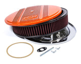 Holley 14 x 3 Air Cleaner Finned Bowtie Orange