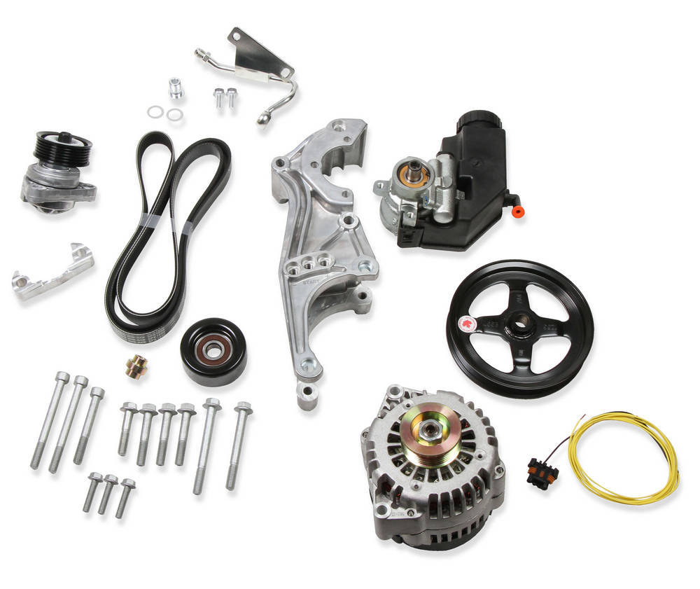 Kit de sistema de transmisión Holley Low LS LH con alternador/PS sin aire acondicionado