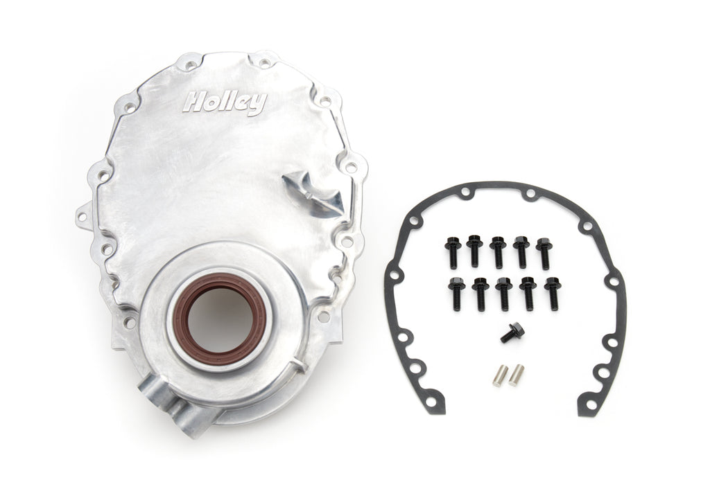 Holley SBC Vortec Alm Timing Cover w/Crank Senspr