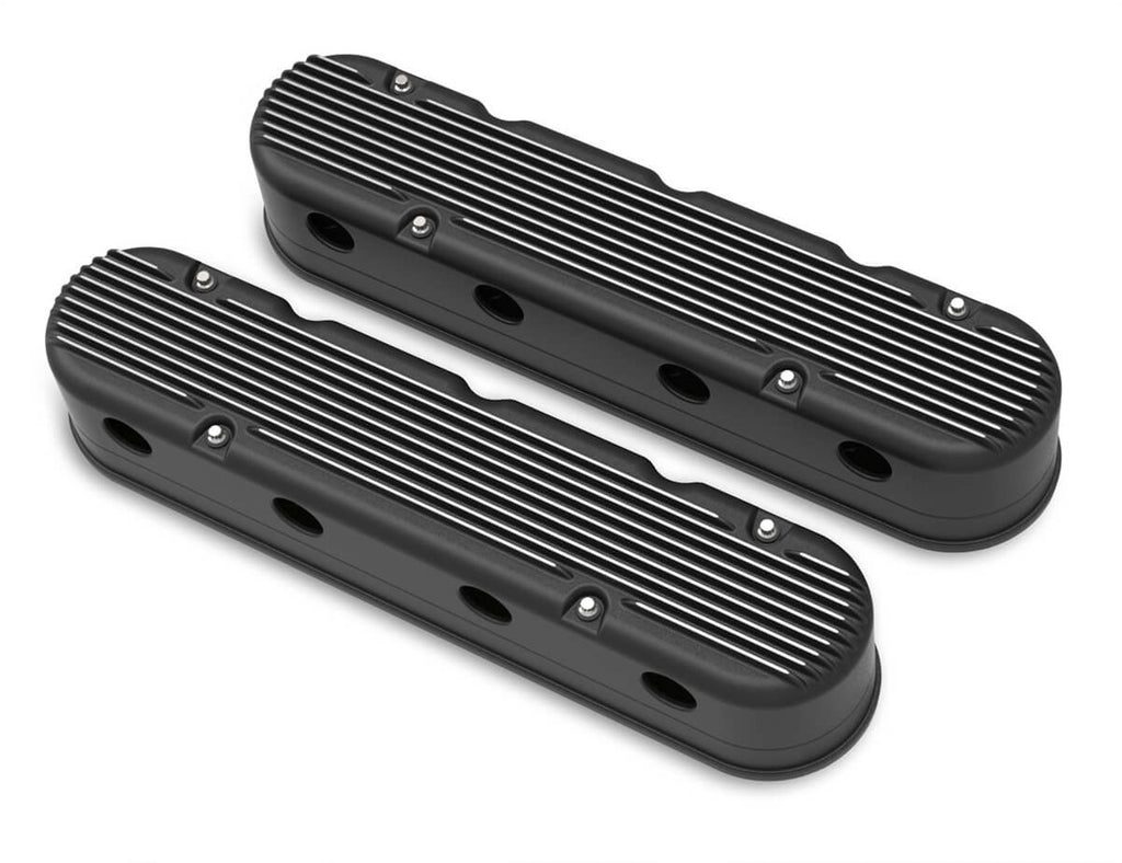 Holley Valve Cover Set - GM LS 2-Piece Design - Black