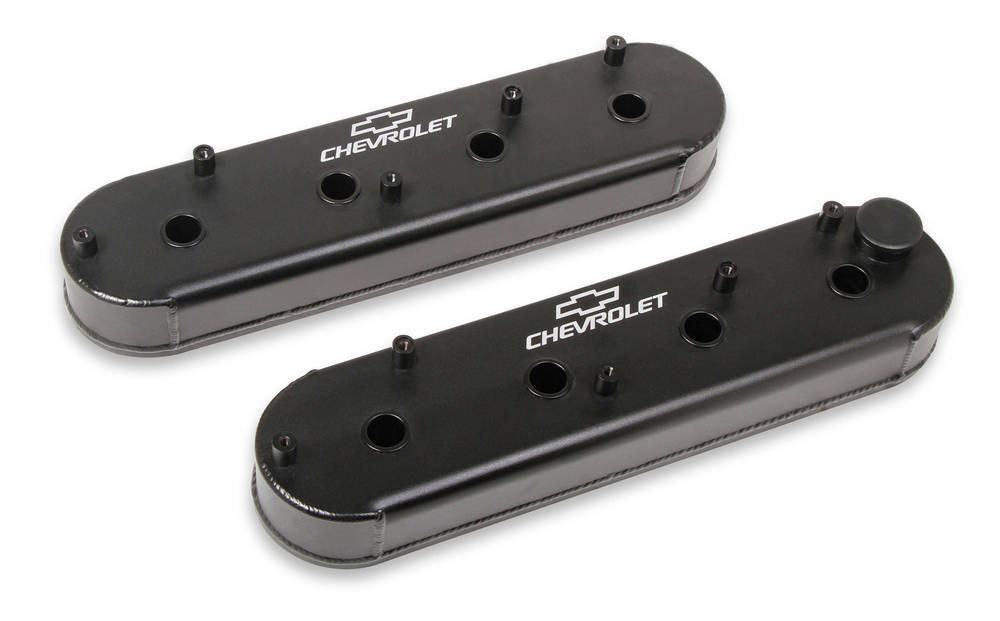 Holley LS Billet Rail Fab. Alm Valve Covers  w/Oil Cap