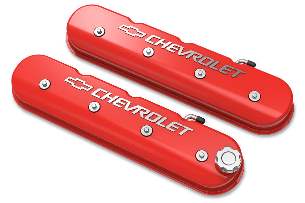 Holley LS Series Valve Covers w/Bowtie Chevrolet Logo