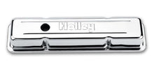 Cargar imagen en el visor de la galería, Holley SBC Chrome Valve Covers w/Holley Logo - Short