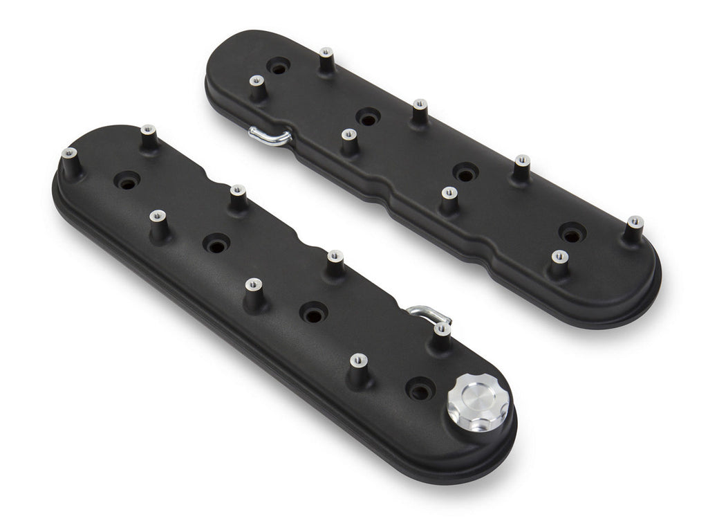 Holley GM LS1 Valve Cover Set Black Krinkle  Finish