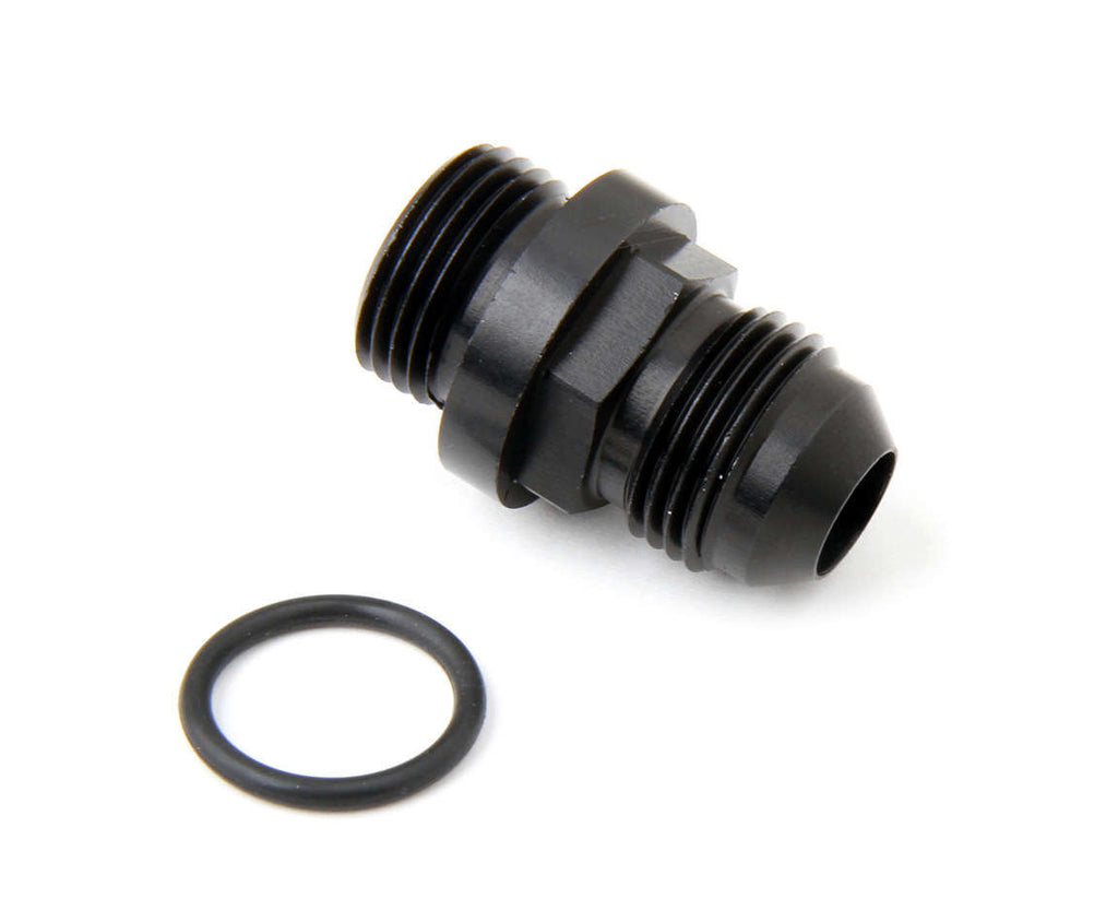 Holley Fuel Inlet Fitting Short 8an to 8 ORB Black