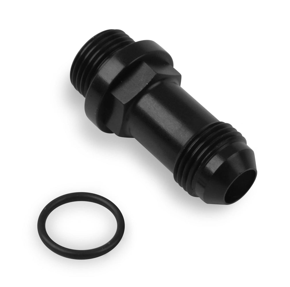 Holley 8an Carb Inlet Fitting Long Style - Black