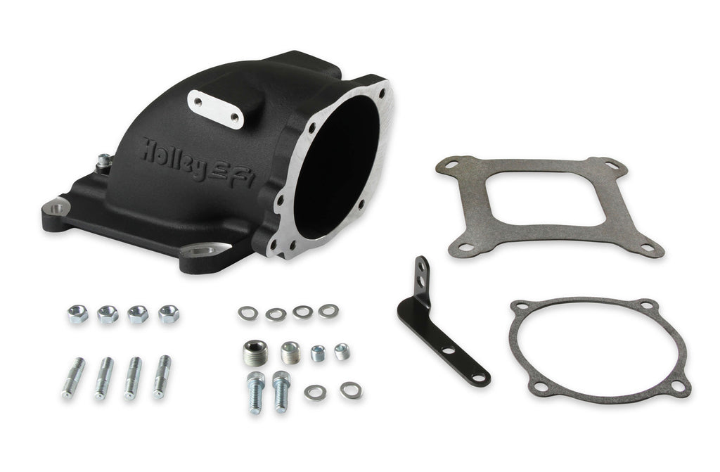 Holley EFI Intake Elbow 4150 Ford TB Flange - Black