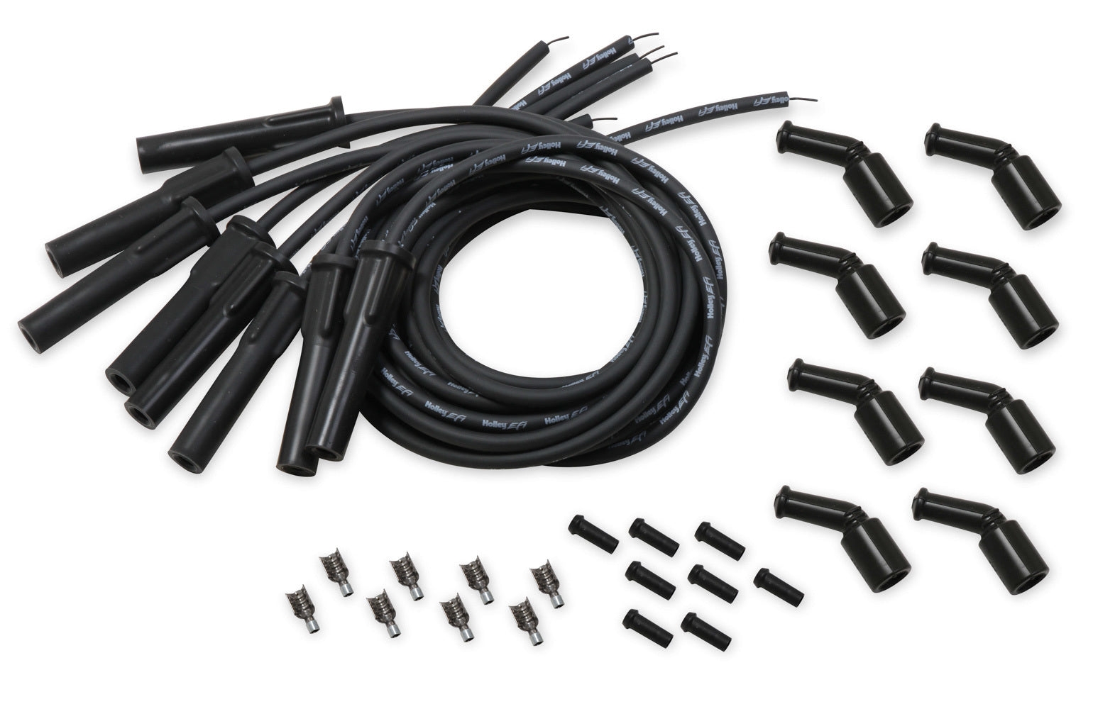 Holley EFI Spark Plug Wire Set - GM LS w/ OE Coils, Spiral Core 8mm Black