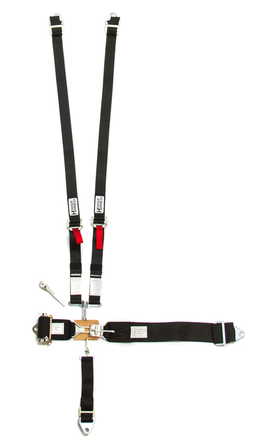 Hooker Harness 5-Pt Harness System Hans LL Ratchet Adj Black