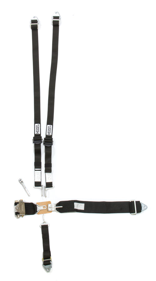 Hooker Harness 5-Pt Harness HANS Alum. LL USD Ratchet Adj Black