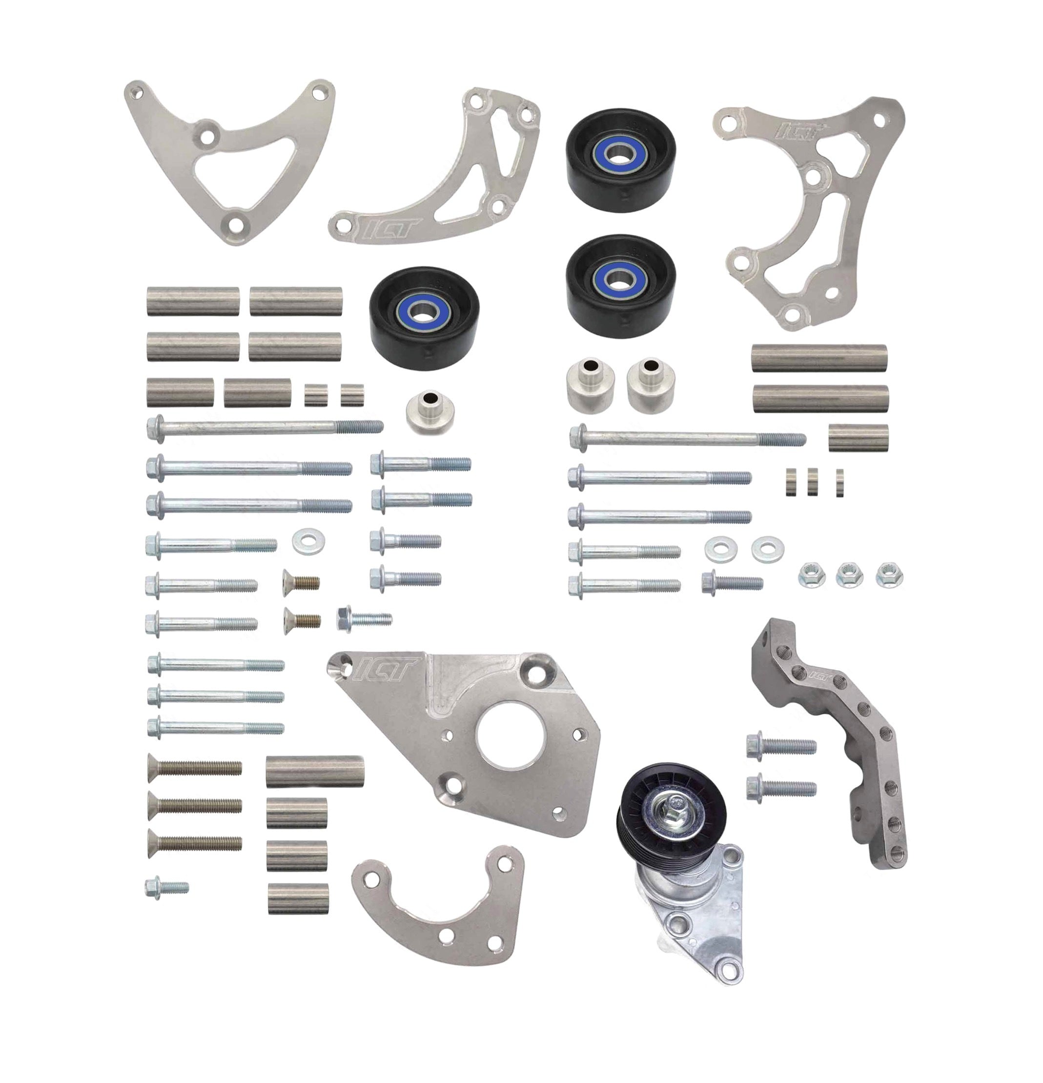 ICT Billet LS Truck Alternator & Power Steering Bracket Kit — Fits GM LS-Series Engines